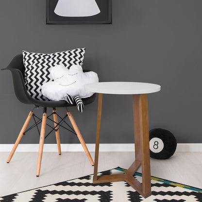Aesthetic Tripod Round Side Table with Solid American Hardwood Legs, Walnut