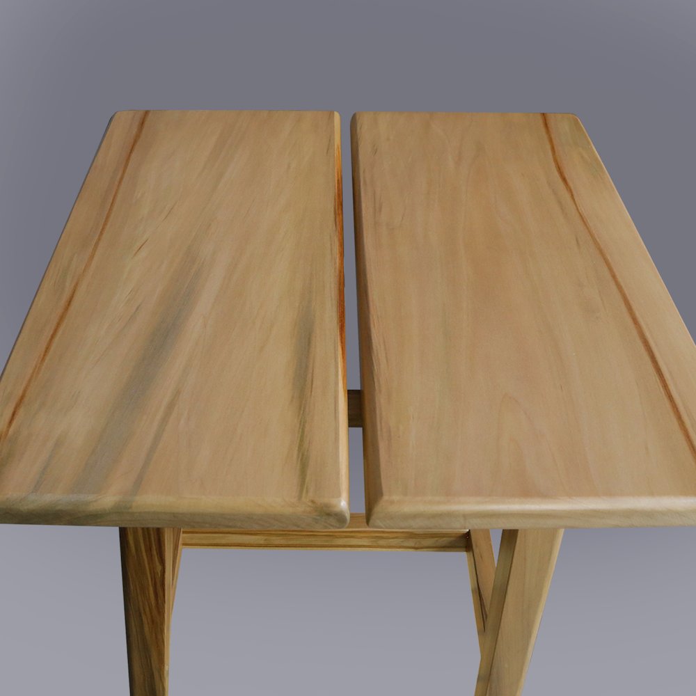 100% American Hardwood Rectangle Stool with Split Top