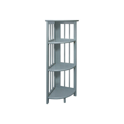 Casual Home Mission 4-Shelf Corner Folding Bookcase, Slate Gray