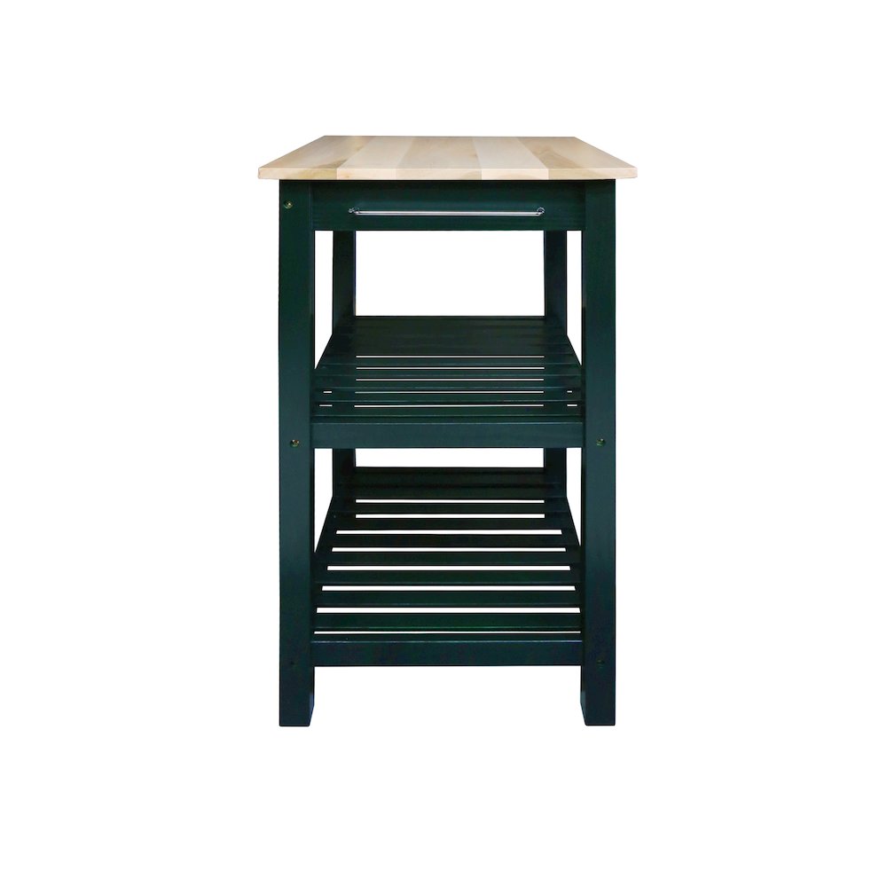 Sunrise Kitchen Island with Solid Wood Top, Hunter Green