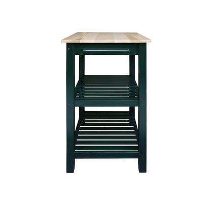 Sunrise Kitchen Island with Solid Wood Top, Hunter Green