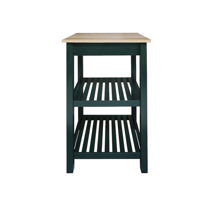 Sunrise Kitchen Island with Solid Wood Top, Hunter Green