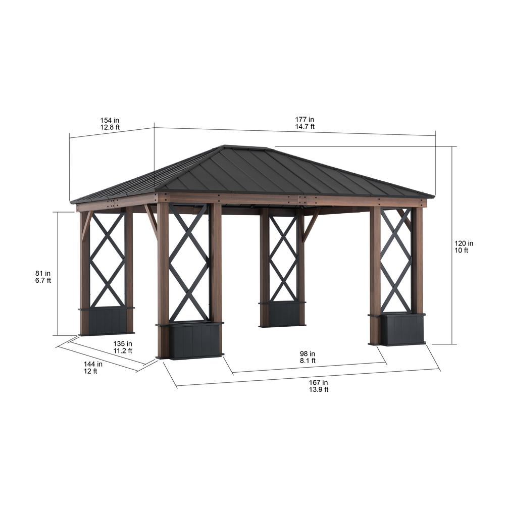 Sunjoy 13 x 15 ft Hardtop Gazebo