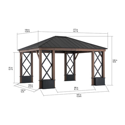 Sunjoy 13 x 15 ft Hardtop Gazebo