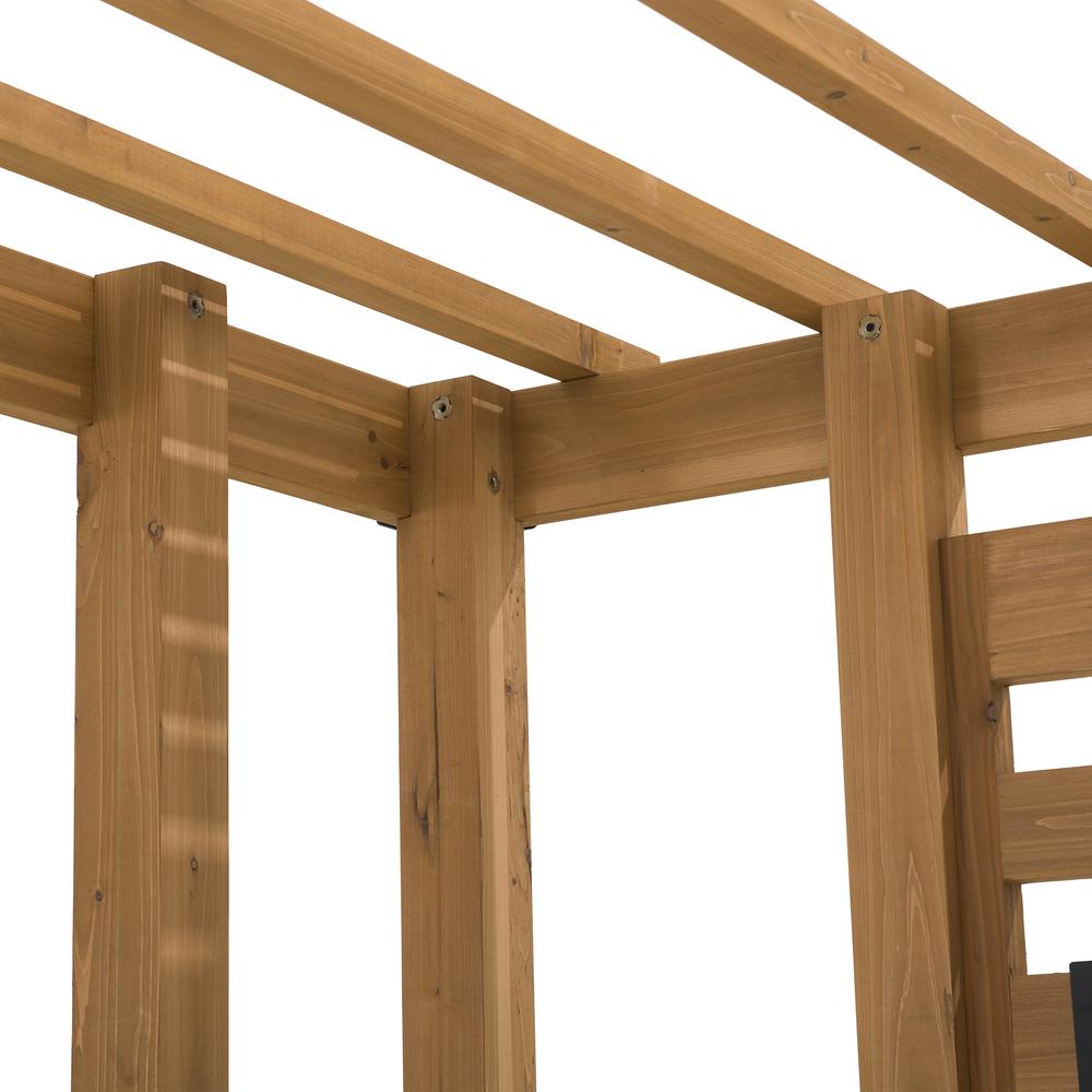 Sunjoy Sophia 10.5 x 10 ft Cedar Wood Pergola with Adjustable Hanging Planters