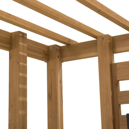 Sunjoy Sophia 10.5 x 10 ft Cedar Wood Pergola with Adjustable Hanging Planters