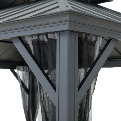 Merston 10 ft. x 12 ft. Solar Powered Hardtop Gazebo