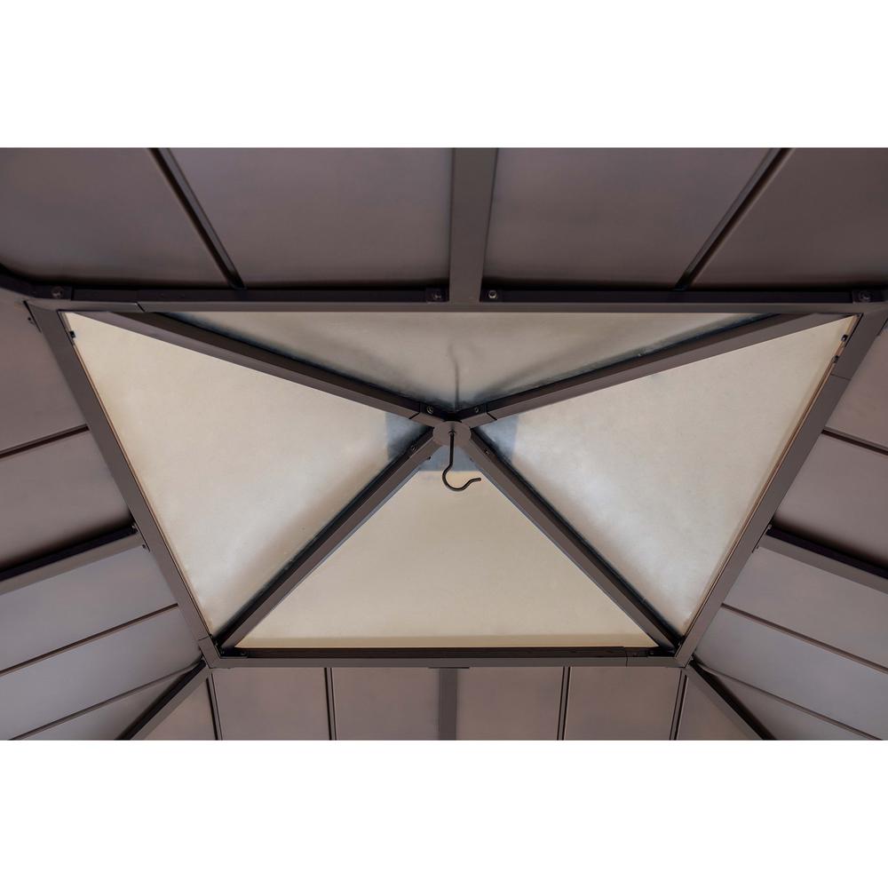 Outdoor Patio Cedar Framed Gazebo with Steel and Polycarbonate Hip Roof Hardtop