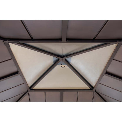 Outdoor Patio Cedar Framed Gazebo with Steel and Polycarbonate Hip Roof Hardtop