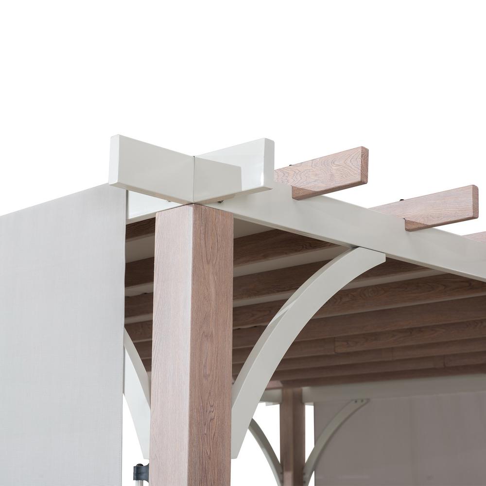 Sunjoy Delrey 12 x 14 ft. Pergola with Adjustable Canopy, Light Gray