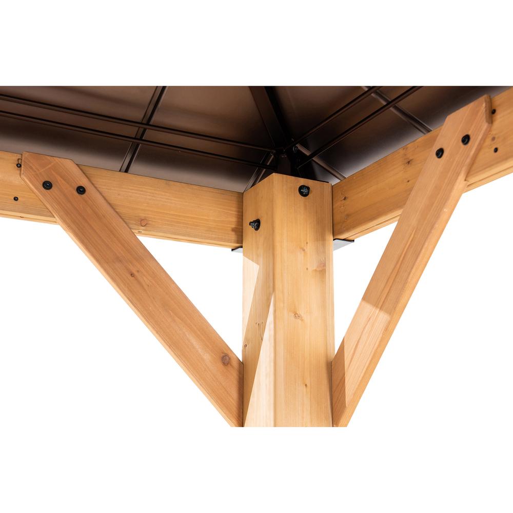 Outdoor Patio Cedar Framed Gazebo with Steel and Polycarbonate Hip Roof Hardtop