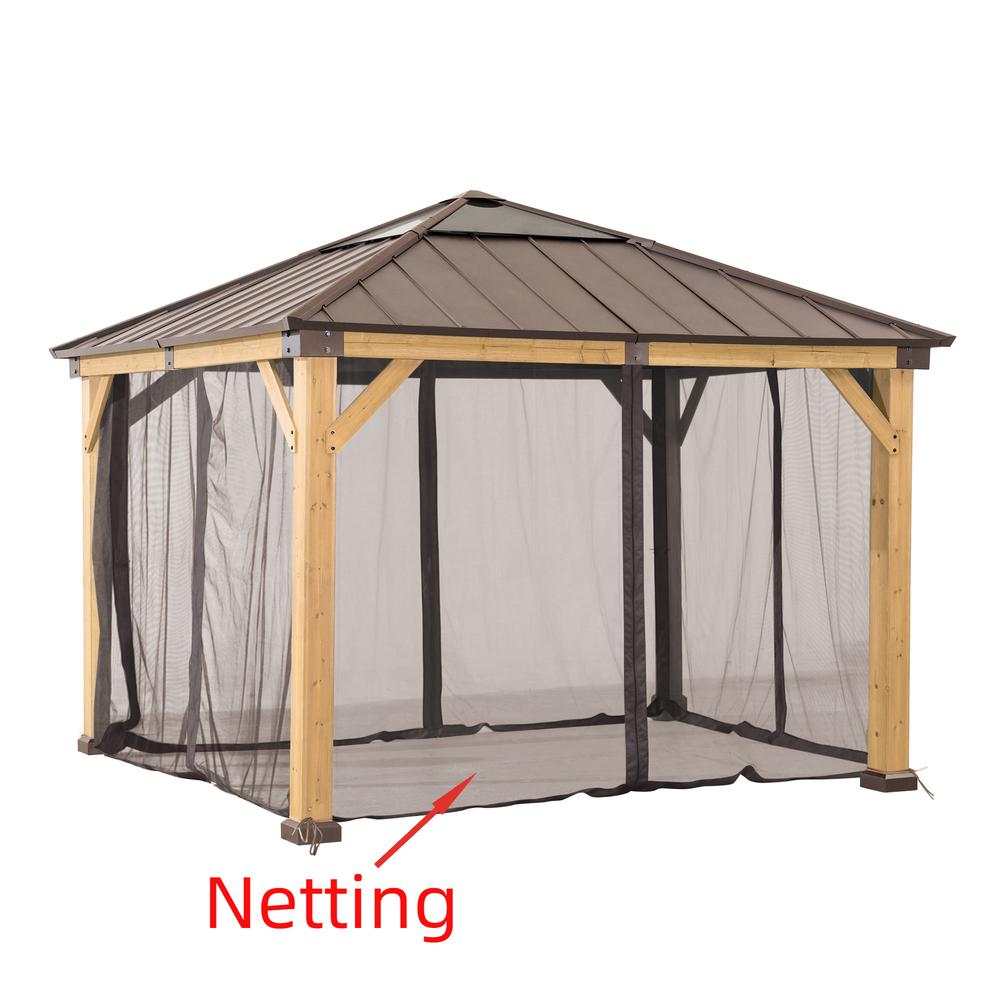 Universal Mosquito Netting for 9 × 9 ft Wood Framed Gazebos