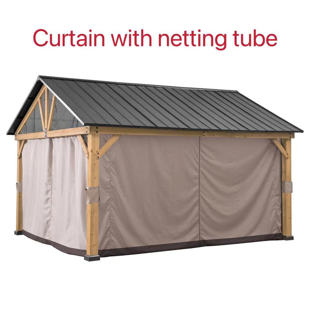 Sunjoy Universal Curtains for 13 ft. × 15 ft. Wood-Framed Gazebos