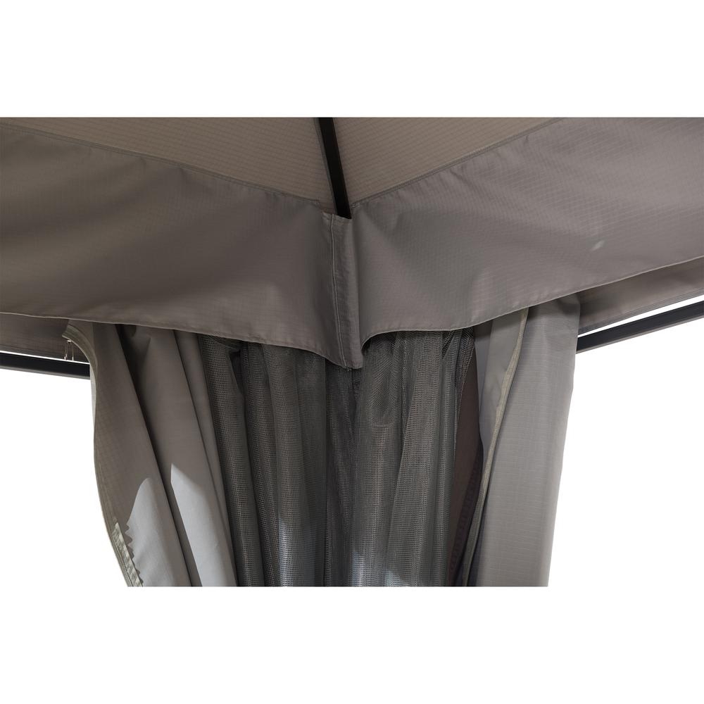 Monterey Park 2-tier Patio Gazebo with LED Lighting and Bluetooth Sound