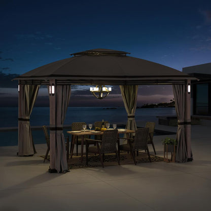 Monterey Park 2-tier Patio Gazebo with LED Lighting and Bluetooth Sound