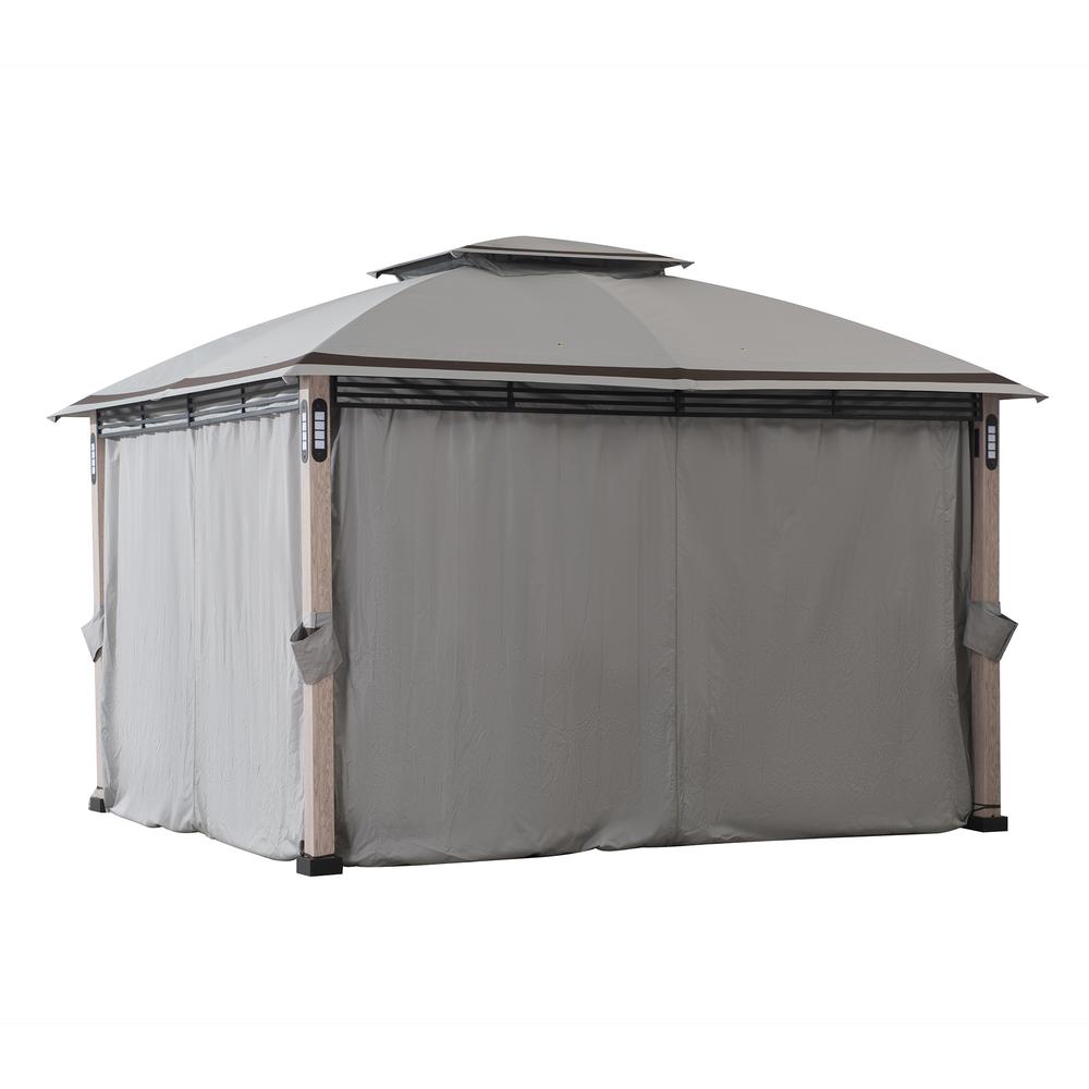 Monterey Park 2-tier Patio Gazebo with LED Lighting and Bluetooth Sound