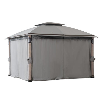Monterey Park 2-tier Patio Gazebo with LED Lighting and Bluetooth Sound