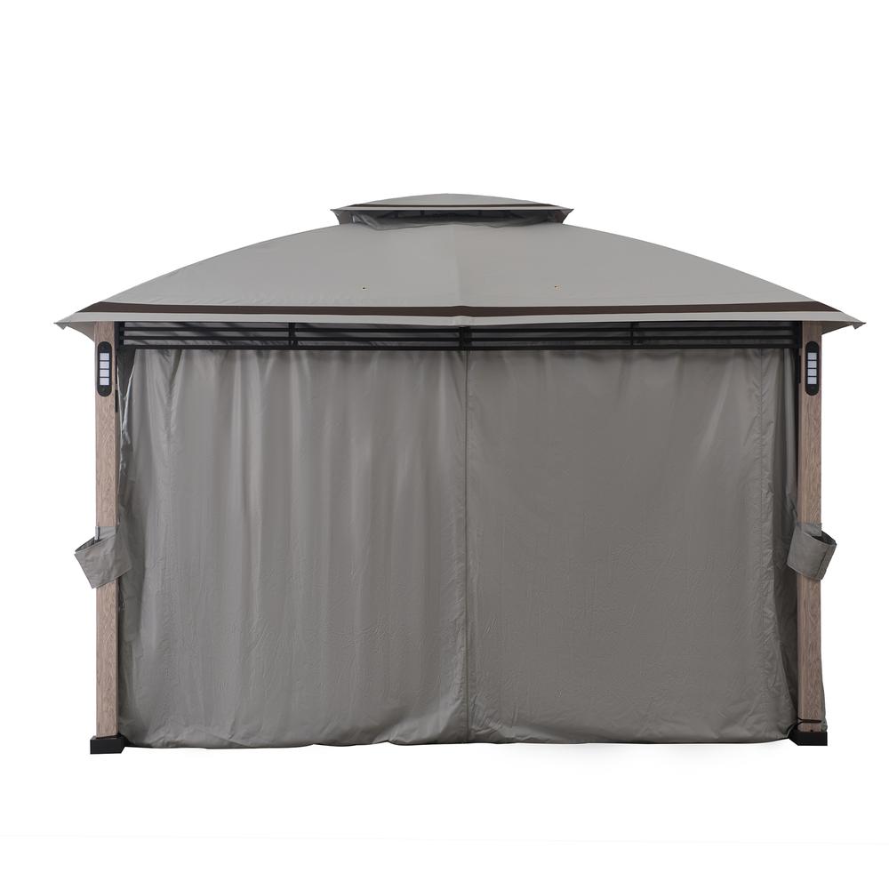 Monterey Park 2-tier Patio Gazebo with LED Lighting and Bluetooth Sound