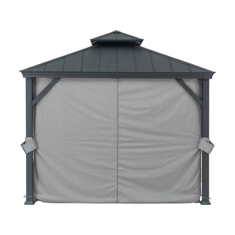 Sunjoy 10 x 10ft Patio Aluminum Frame Gazebo with 2 Tier Hardtop