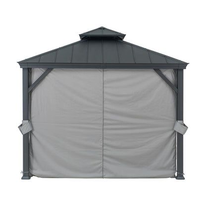 Sunjoy 10 x 10ft Patio Aluminum Frame Gazebo with 2 Tier Hardtop