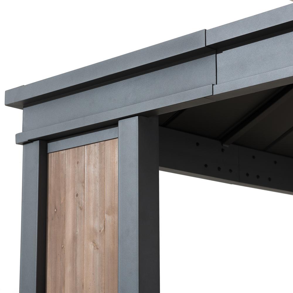 Sunjoy 12 x 14 ft Hardtop Gazebo with LED Lighting and Bluetooth Sound