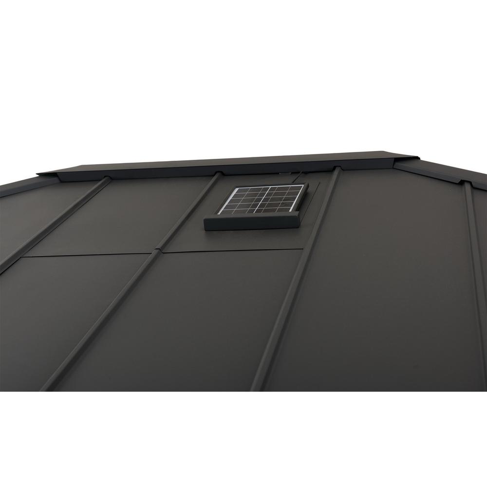 Sunjoy 12 x 14 ft Hardtop Gazebo with LED Lighting and Bluetooth Sound