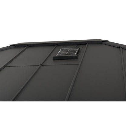 Sunjoy 12 x 14 ft Hardtop Gazebo with LED Lighting and Bluetooth Sound