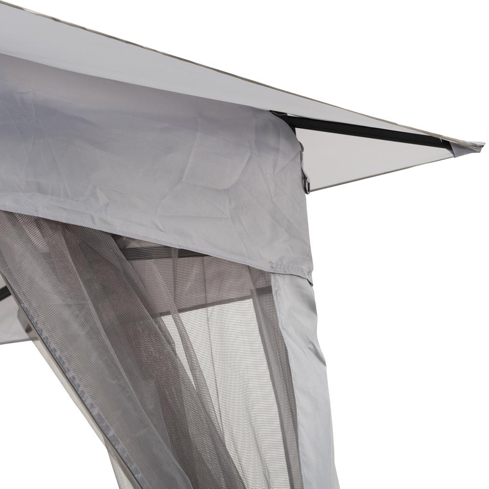 11 ft. x 11 ft. Gray Pop Up Portable Steel Gazebo