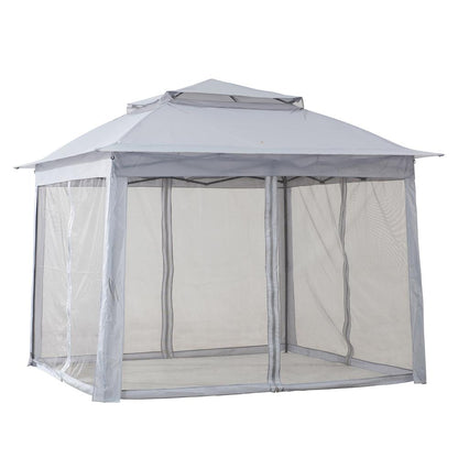 11 ft. x 11 ft. Gray Pop Up Portable Steel Gazebo