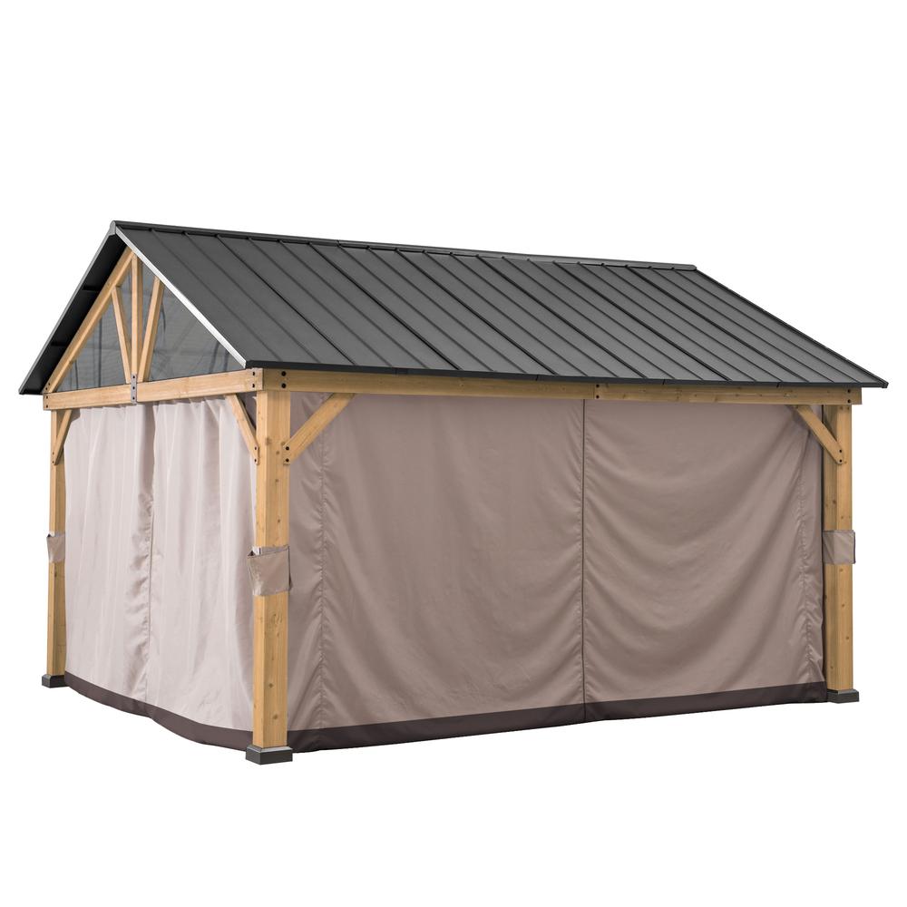 Sunjoy Universal Curtains for 13 ft. × 15 ft. Wood-Framed Gazebos