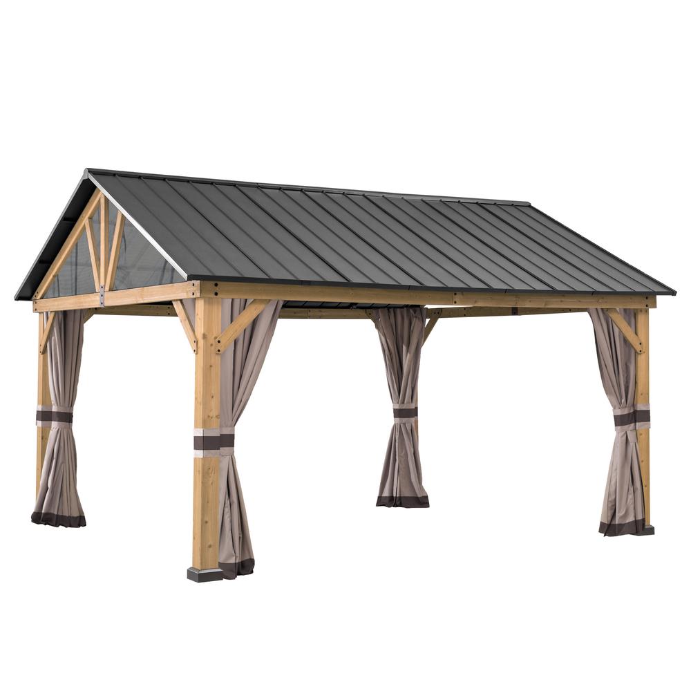 Sunjoy Universal Curtains for 13 ft. × 15 ft. Wood-Framed Gazebos