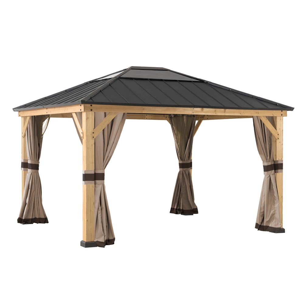 Universal Curtains and Mosquito Netting for 13×15ft Wood Framed Gazebos