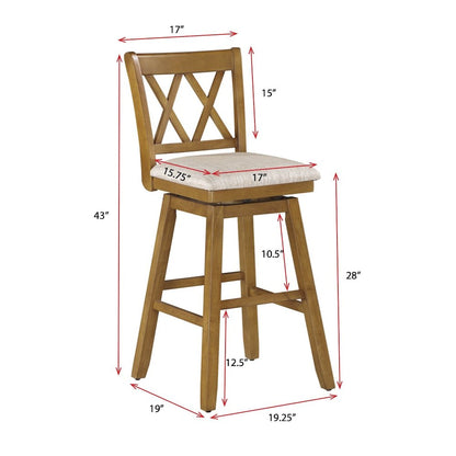 29in Brookline Swivel Barstool Oak