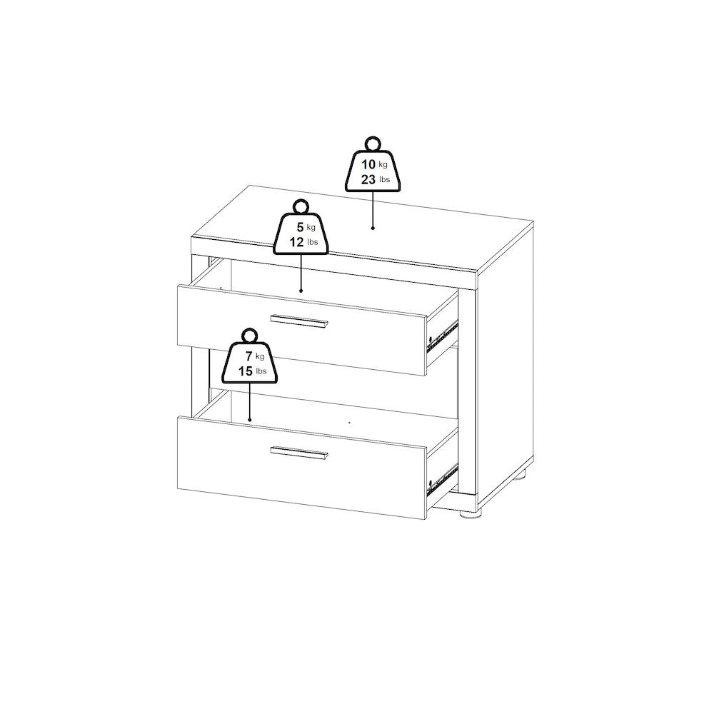 Mira 3 Drawer Chest, Jackson Hickory