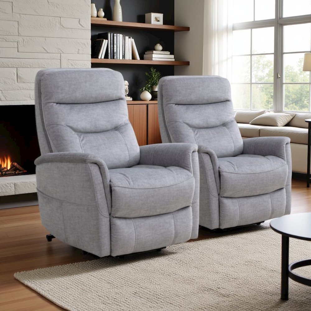 Capri Silver Recliner Nursery Glider Two Pack – Power Lift Recliner
