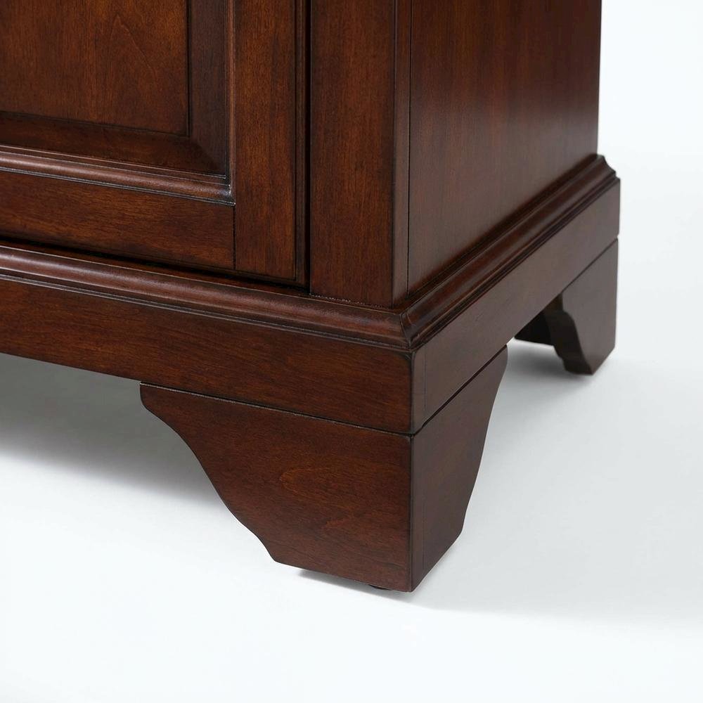 Mahogany TV Stand with Anti-Tip Mechanism and Low Profile Design