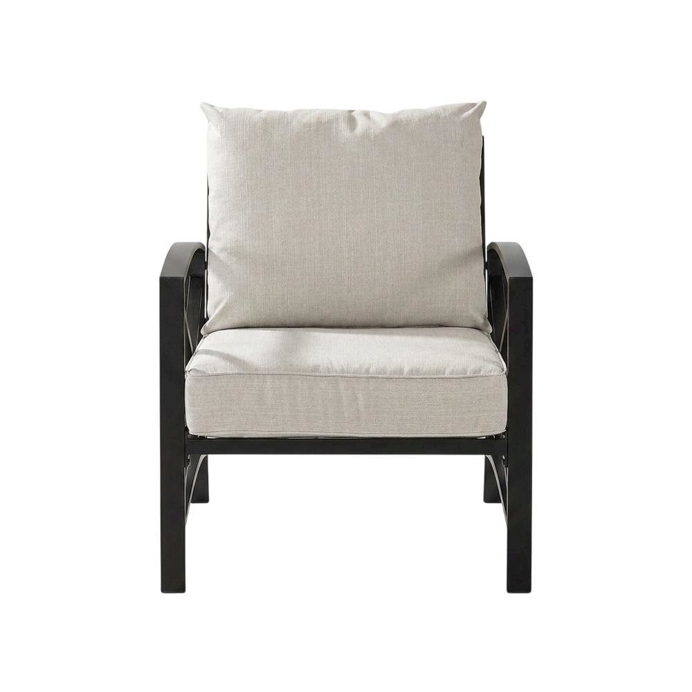 Oatmeal Outdoor Chair Set with Bronze Finish – 2 Weather-Resistant Seats
