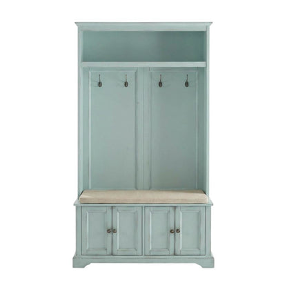 Brown Hall Tree, MDF Particle Board, Coat Hooks, Wide Entryway Organizer