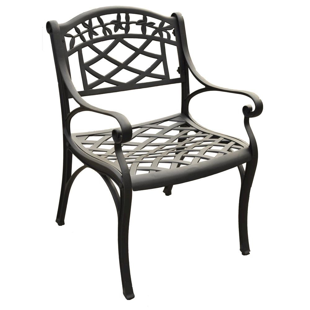 Outdoor dining chairs set with comfortable armrests and durable build