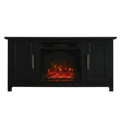 Corner Fireplace TV Stand for 50+ Inch Screens with Storage Shelves