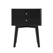 Wooden Nightstand with MDF and Poplar Veneer Finish for Modern Bedroom Style