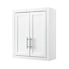 White Wall-Mount Storage Cabinet, MDF Birch Veneer, 22 Inch Wide