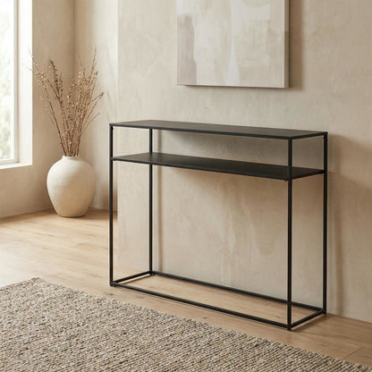Rustic Entryway Console Table with Anti-Tip Stability and Durable Build