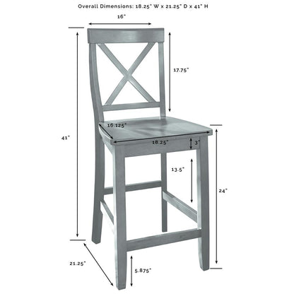 X-Back 2-Piece Counter Height Bar Stool Set - 2 Stools