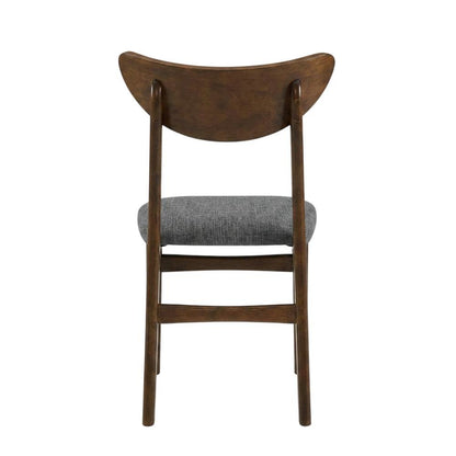 Wood Dining Chairs with Upholstered Seats and Curved Backrest, Set of 2