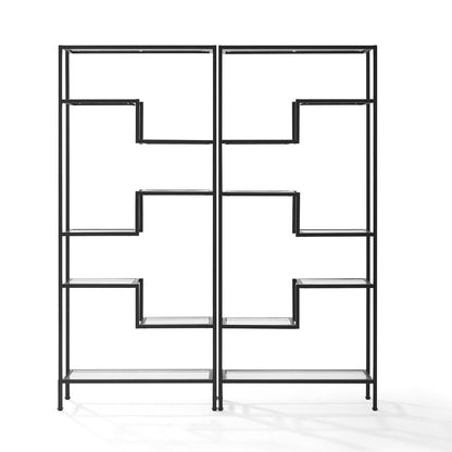 Sloane 2-Piece Etagere Bookcase Set - 2 Etageres