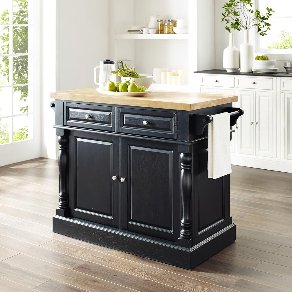 Oxford Kitchen Island W/X-Back Stools, Kitchen Island, 2 Height Bar Stools