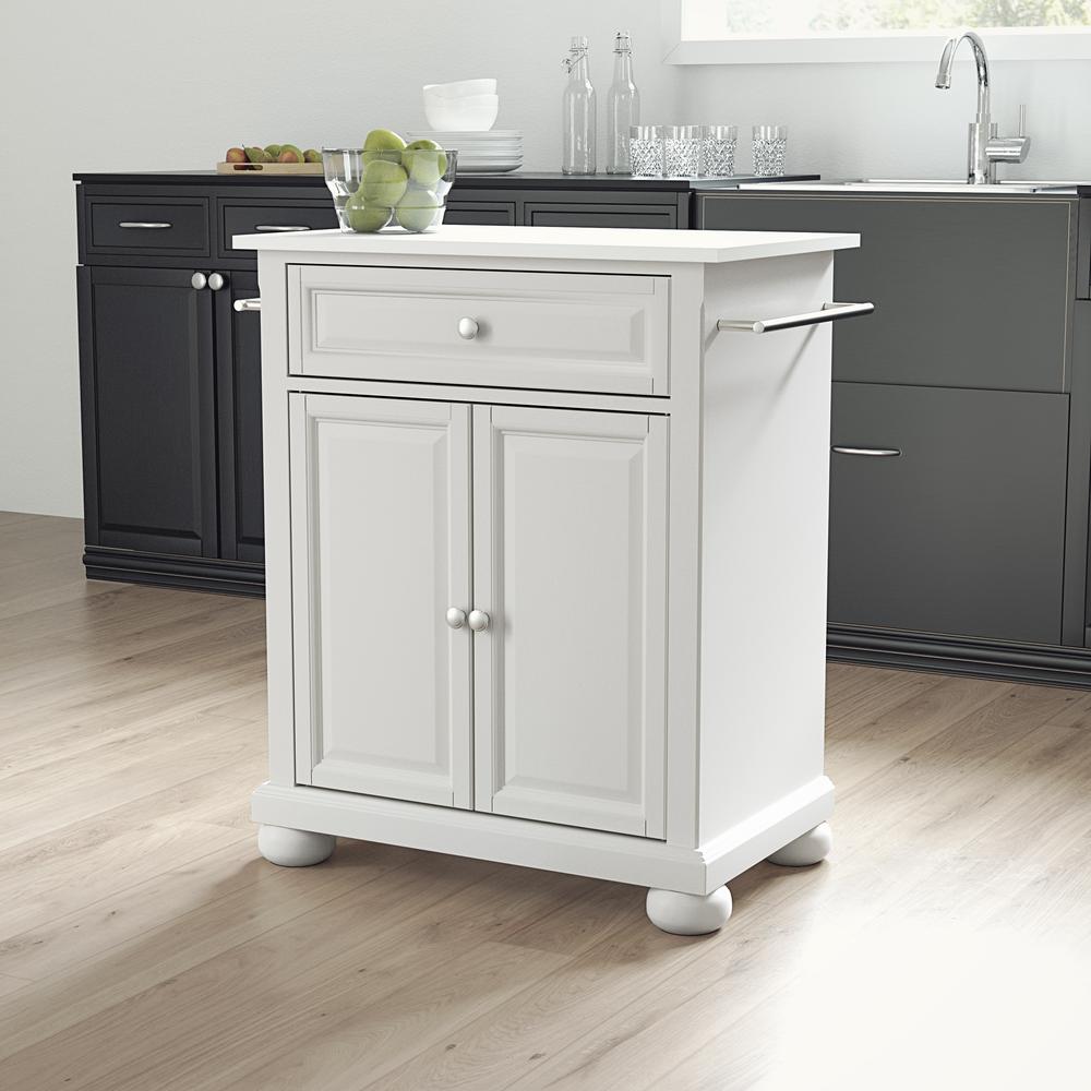 Alexandria Stone Top Portable Kitchen Island/Cart