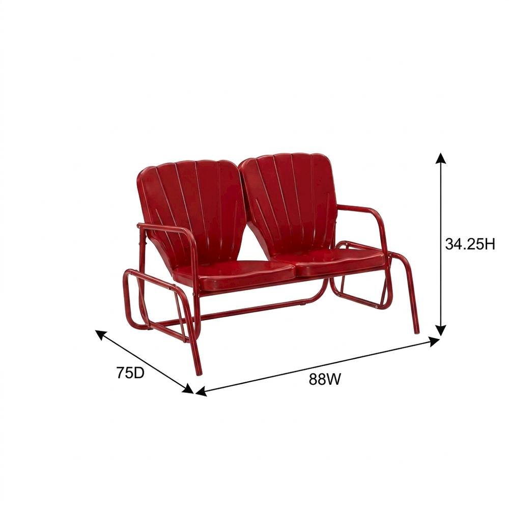 Outdoor Furniture Set with Loveseat Glider, Side Table, & 2 Armchairs