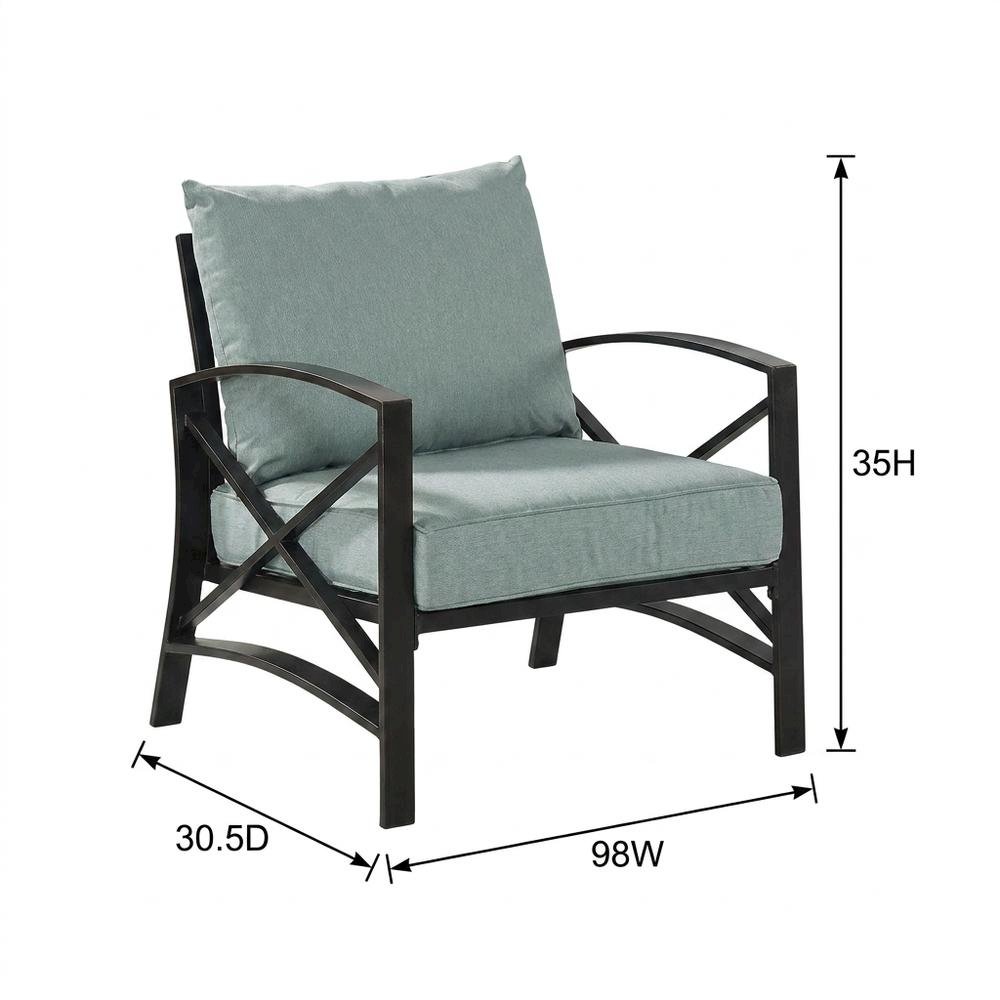 Outdoor Furniture Set with Side Table and 2 Chairs in Oil Rubbed Bronze Finish